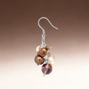 Chocolate Cultured Pearl and Crystal Bead Earrings in 925 Sterling Silver