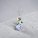 Blue Keshi Cultured Pearl Earrings in 925 Sterling Silver