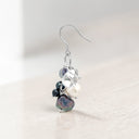 Dark Gray Cultured Keshi Pearl Earrings in 925 Sterling Silver