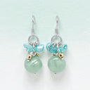 Turquoise Baroque Cultured Pearl Drop Earrings in 925 Sterling Silver