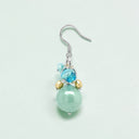 Turquoise Baroque Cultured Pearl Drop Earrings in 925 Sterling Silver