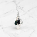 Cultured Tahitian and White Coin Pearl Earrings in 925 Sterling Silver