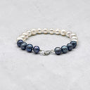 Cultured Multi-Colored Pearl Bracelet in 925 Sterling Silver
