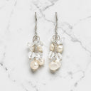White Freshwater Cultured Pearl Drop Earrings in 925 Sterling Silver