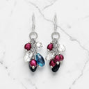 Burgundy Cultured Pearl Earrings in 925 Sterling Silver