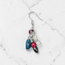 Burgundy Cultured Pearl Earrings in 925 Sterling Silver