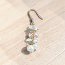 Silver Cultured Pearl and Sea Glass Earrings in 925 Sterling Silver