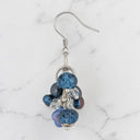 Dark Gray and Orchid Cultured Pearl Earrings in 925 Sterling Silver