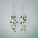Silver and Green Cultured Pearl Earrings in 925 Sterling Silver