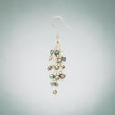 Silver and Green Cultured Pearl Earrings in 925 Sterling Silver