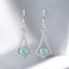 Round Gemstone Fashion Dangle Earrings in 925 Sterling Silver