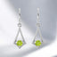 Round Gemstone Fashion Dangle Earrings in 925 Sterling Silver